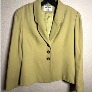 VTG Kasper ASL Pea Green Fitted Womens Blazer Size M